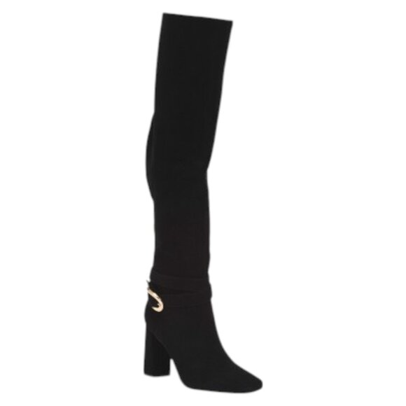 DEE OCLEPPO Shoes - DEE OCLEPPO Suede Samantha Buckle High Shaft Boots - Black